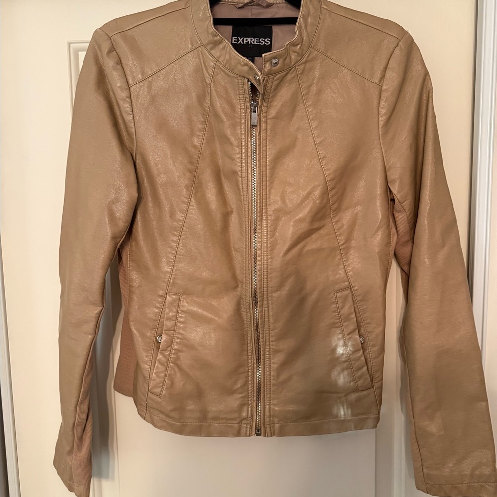 Express Tan Leather Jacket for Women